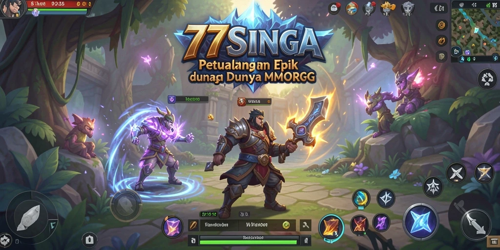 Tangkapan layar gameplay 77SINGA dengan aksi seru di dunia MMORPG.