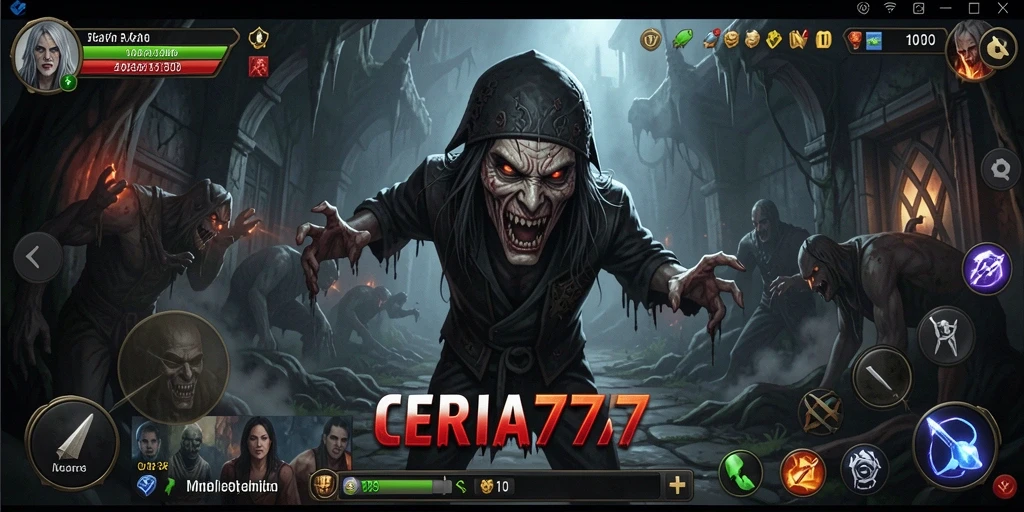 Screenshot CERIA777 menampilkan suasana mencekam di dalam gameplay.