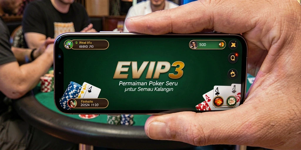 Tampilan menarik dari gameplay Poker di EVIP3.