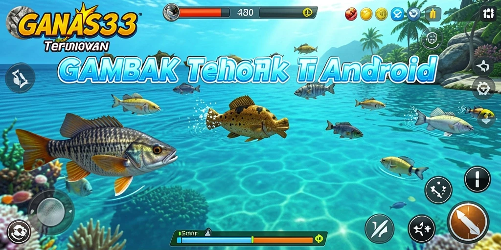 Screenshot GANAS33 menampilkan gameplay Tembak Ikan yang mendebarkan.