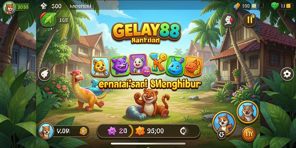 Screenshot menunjukkan grafis ceria dan gameplay seru dari GELAY88.