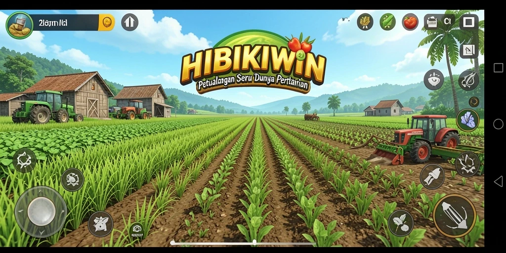 Tampilan gameplay seru HIBIKIWIN di dunia pertanian.
