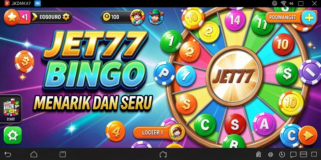 Gameplay seru JET77 dengan pemain berinteraksi dalam permainan Bingo.