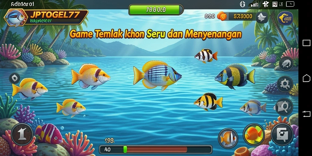 Tangkapan layar gameplay JPTOGEL77 dengan aksi menembak ikan.