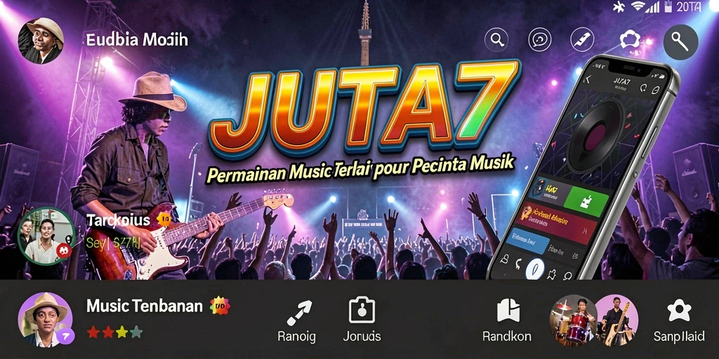 Screenshot gameplay JUTA7 dengan interaksi musik yang seru.