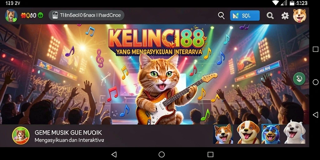 Tampilan gameplay KELINCI88 yang penuh warna dan interaktif.