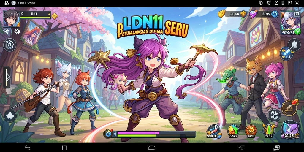 Tangkapan layar gameplay LDN11 yang menampilkan karakter anime yang beraksi.