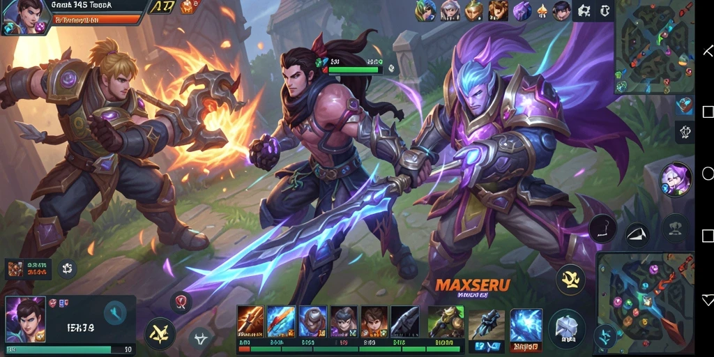 Tampilan aksi menarik dari gameplay MOBA MAXSERU.