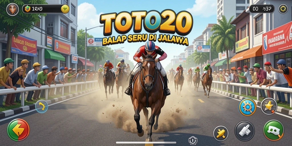 Gameplay TOTO20 menampilkan balapan menegangkan di trek yang beragam.