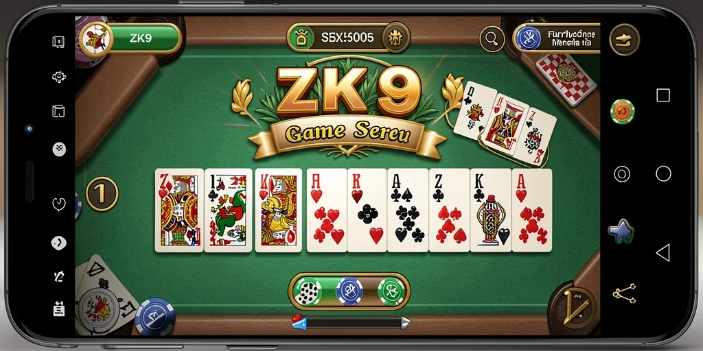 Screenshot ZK9 menampilkan gameplay seru dalam permainan domino.