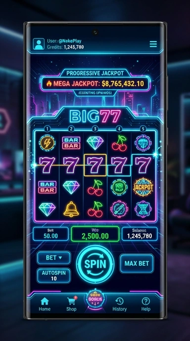 Tampilan antarmuka pengguna di big77 yang menarik.